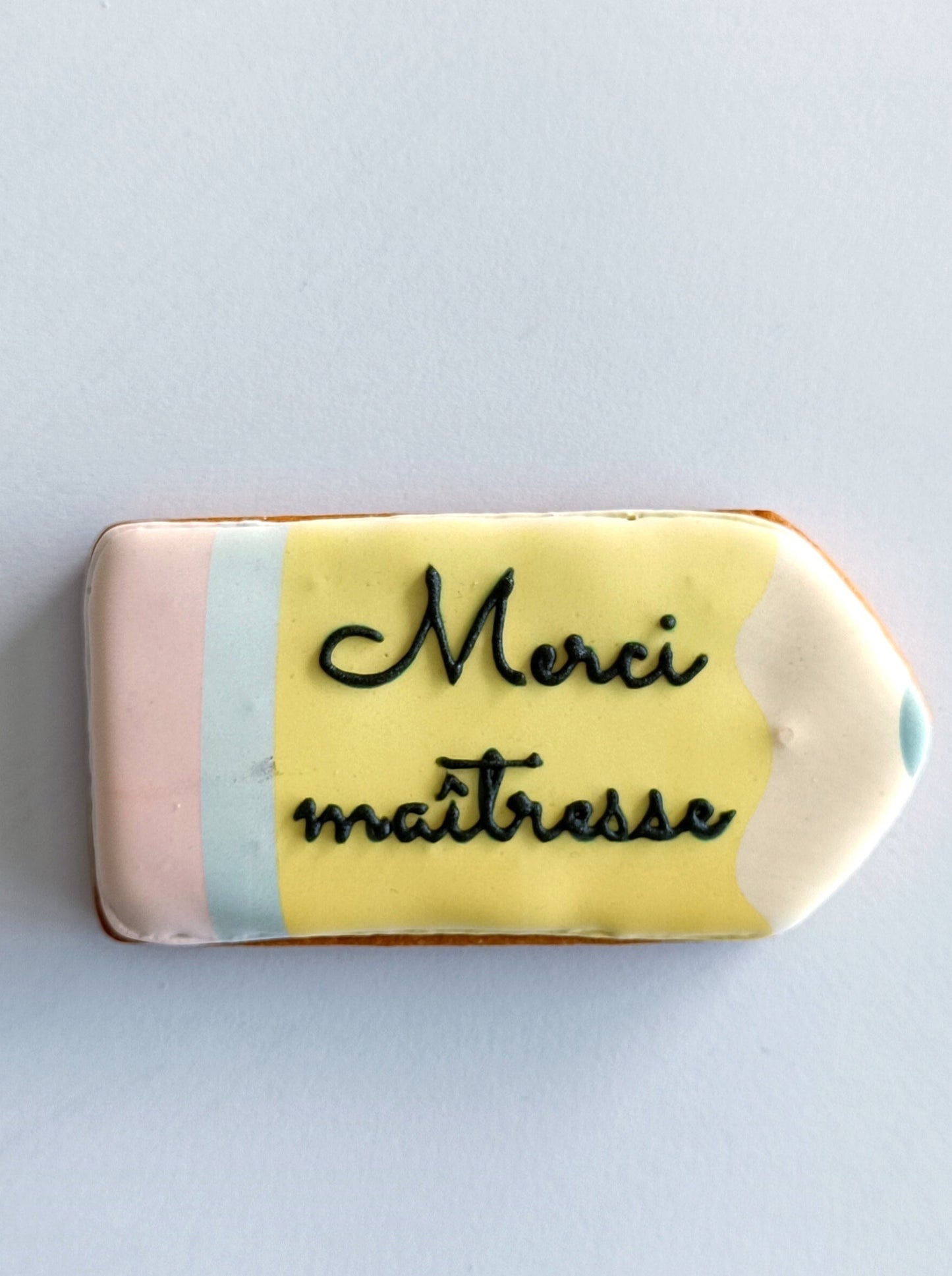 Biscuit crayon - merci maîtresse / maître / nounou